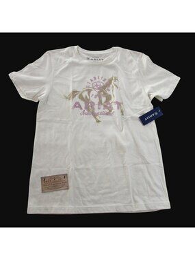 Ariat Youth Girl's Short Sleeve Medallion Horse Graphic T-Shirt Natural 10055148